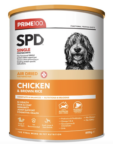 Prime100 SPD Air Dried Chicken & Brown Rice 600g