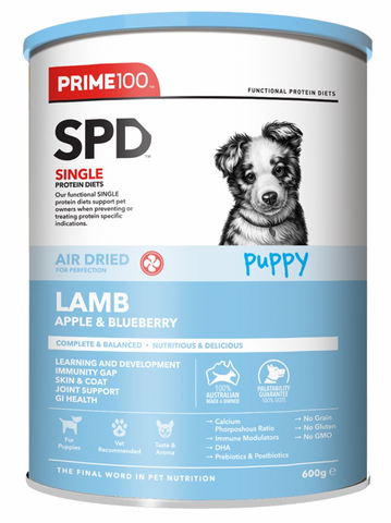 Prime100 SPD Air Dried Puppy Lamb & Blueberries 600g