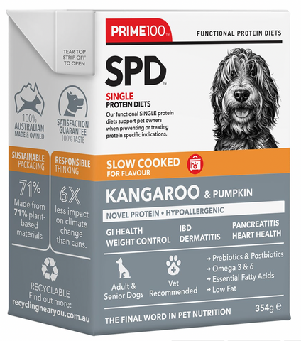Prime100 SPD Slow Cooked Kangaroo & Pumpkin 354g