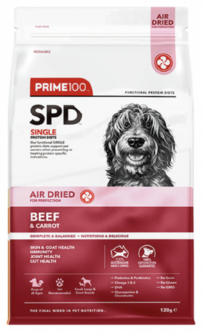 Prime100 SPD Air Dried Beef & Carrot 120g