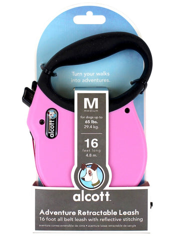 Alcott Adventure Retractable Leash Pink Medium 5m