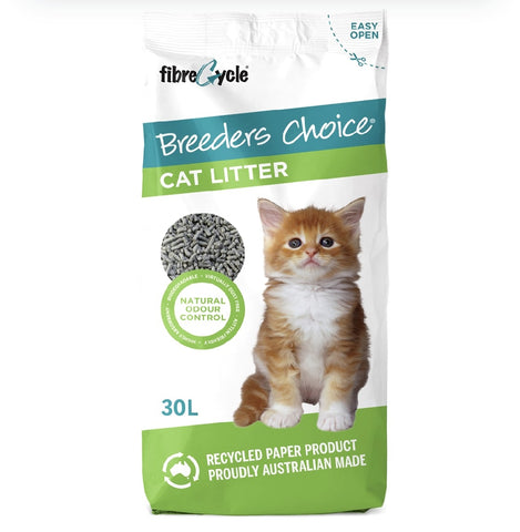 Breeders Choice Recycled Paper Cat Litter 30L