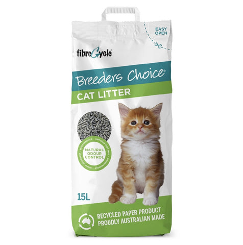 Breeders Choice Recycled Paper Cat Litter 15L