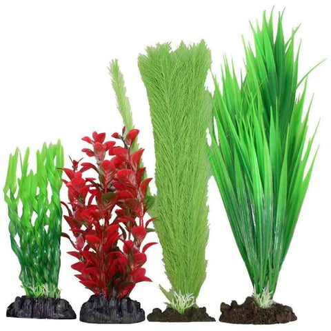 Aqua One Plastic Plants 4pack Mix 2