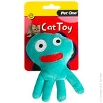 Pet One Cat Toy Plush Octopus Blue