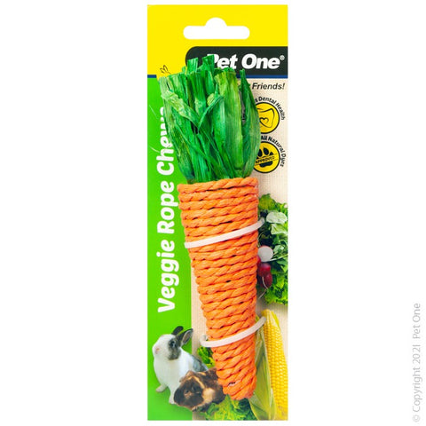 Pet One Veggie Rope Chew Carrot Small 13.5cm