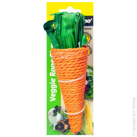 Pet One Veggie Rope Chew Carrot Large 17cm
