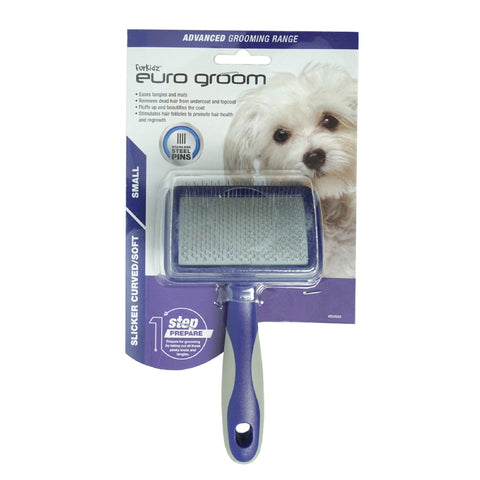 Euro Groom Curved Slicker Brush Small