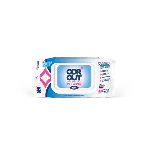 Odr Out Anti-bacterial Pet Wipes 50pk